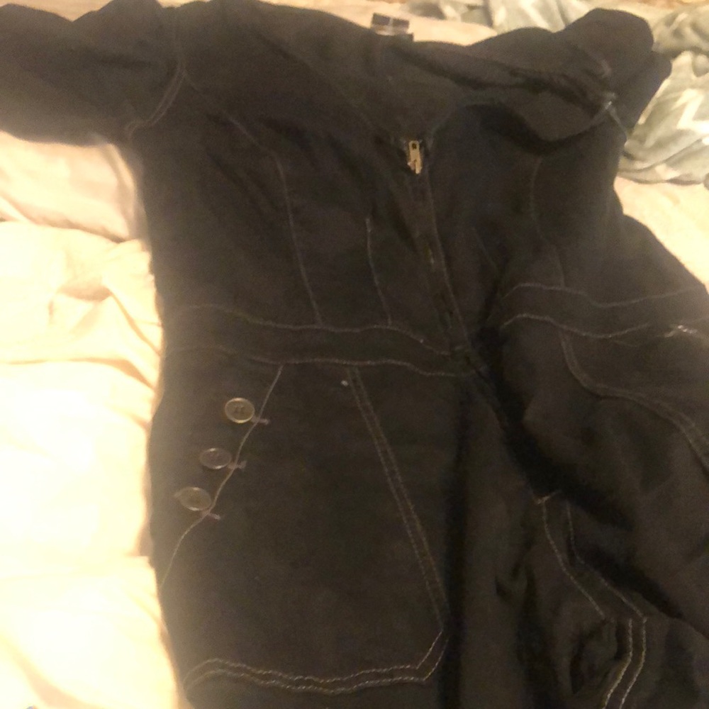 Plus size Black denim pants jumper